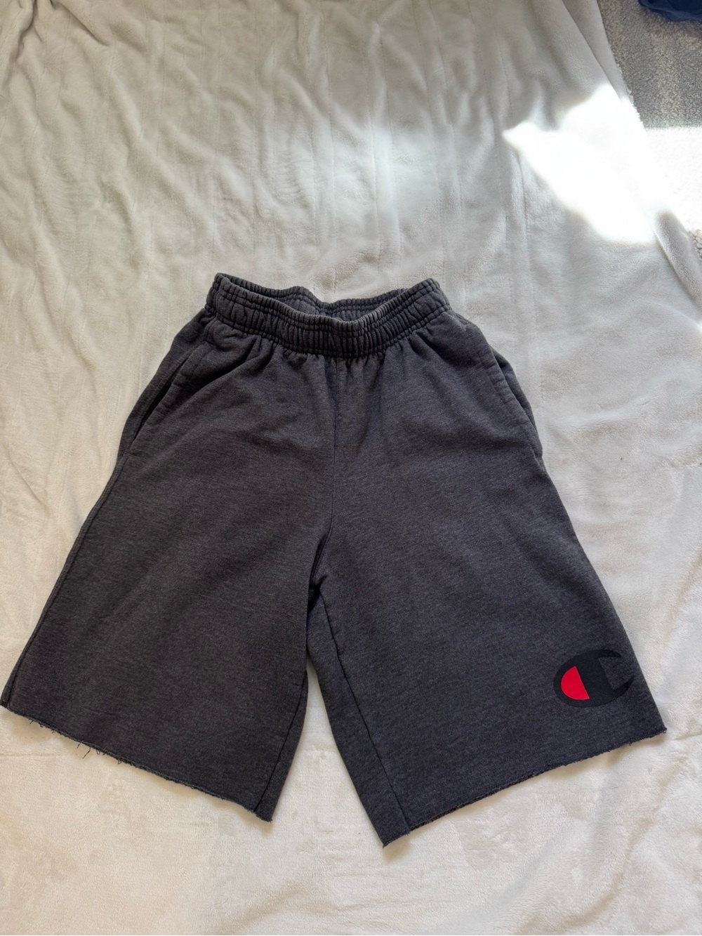 Champion Kids Charcoal Gray Logo Sweat Shorts